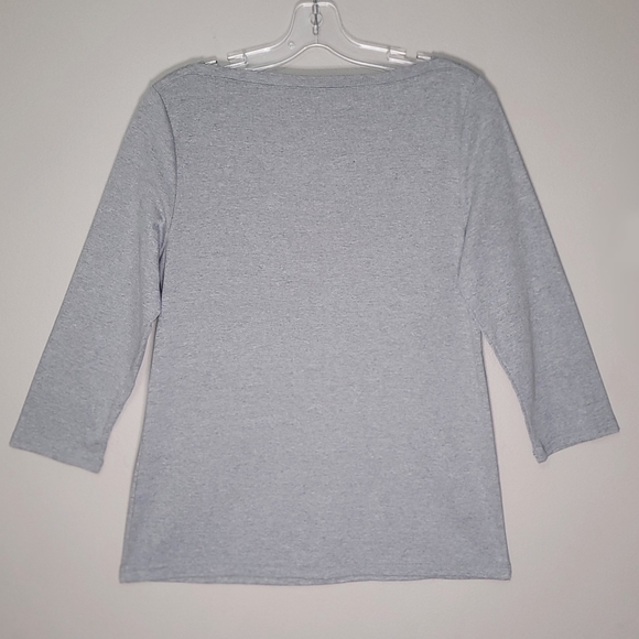 M | Croft & Barrow | 3/4 Sleeve Embroidered Top - Picture 3 of 6